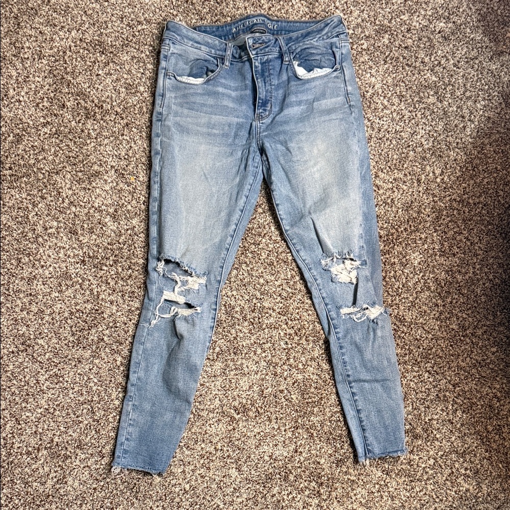 American Eagle Outfitters Light Blue Distressed Jeans